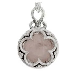 Amuleto Gotland con Cuarzo Rosa 1,7 x 1,1 cm - Plata de ley